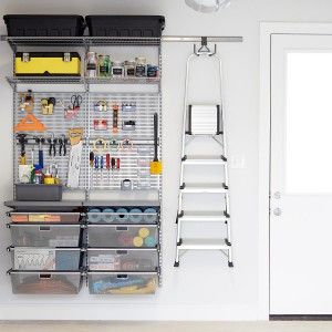 Organized Garage, Garage Solutions, Bike Storage Garage, Bike Storage Solutions, Garage Floor Paint, Garage Storage Solutions, Garage Bike, Small Garage, Garage Remodel