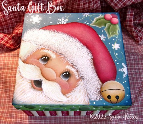 Birthday Gifts Homemade, Santa Claus Ornaments, Santa Paintings, Decorative Painting Patterns, Santa Art, Christmas Paintings On Canvas, Tole Painting Patterns, Santa Patterns, Gift Wrapper