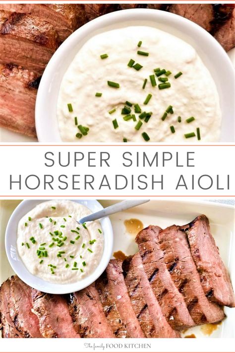 Horseradish Aioli Recipe Roast Beef, Dairy Free Horseradish Sauce, Garlic Herb Beef Tenderloin Roast With Creamy Horseradish Sauce, Steak Sandwich Horseradish Sauce, Cream Cheese Horseradish Dip, Horseradish Sauce For Roast Beef, Horseradish Sauce For Beef Tenderloin, Steak Bites With Horseradish Sauce, Creamed Horseradish Recipe