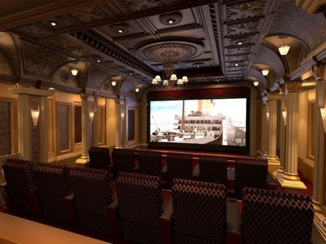 Roaring 20's home theater.  This room is bigger than many apartments. Luxury Theater, Extravagant Homes, Basement Home Theater, Home Theater Furniture, Best Home Theater, Rooftop Design, Home Theaters, Home Theater Setup, At Home Movie Theater