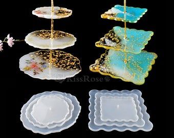 Diy Resin Coasters, Personal Desserts, Coaster Diy, Three Tier Cake, Silicone Coasters, Silicone Tray, Resin Tray, Silicone Resin Molds, Dessert Stand