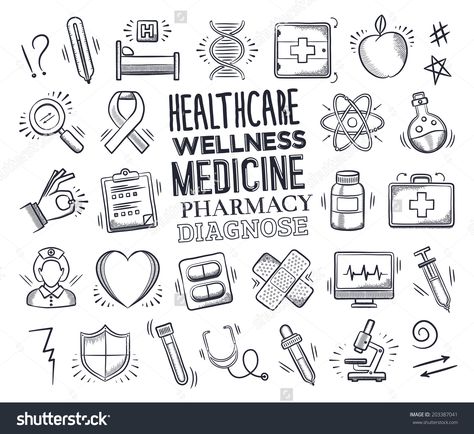 Medicine Doodles, Medicine Icon, Doodle Illustrations, Chemistry Posters, Vector Doodle, 3d Words, Medicine Journal, Doodle Icon, Health Journal