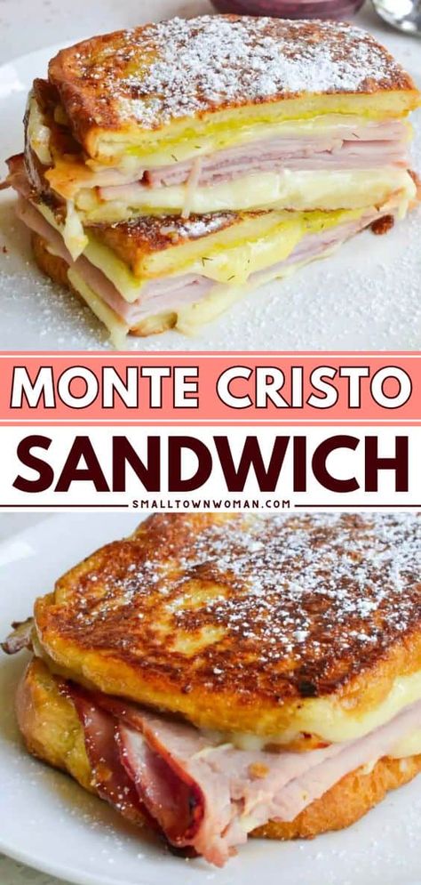 Ham Bread Recipe, Bakery Lunch Ideas, Monte Cristo Sandwich Recipe, Monte Cristo Sandwich, Simple Lunch, Sandwich Ideas, Summer Salads With Fruit, Ham Sandwiches, Ham And Cheese Sandwich