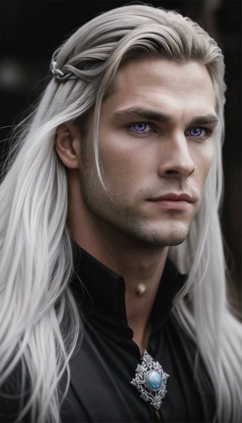 #wattpad #fanfiction The gods see the world being destroyed during the Long Night and decide to fix things. Daemon and Rhaenyra had been married for less than a year when the gods intervened and sent them back in time. They are supposed to fix things and stop the extinction of the dragons. But the gods sent them back f... Targaryen Hair Men, Men With Purple Hair, Man With White Hair Art, Male White Hair, Targaryen Men, Baelon Targaryen, Man With White Hair, Daemon And Rhaenyra, White Hair Men