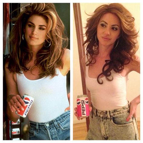 Cindy Crawford Cindy Crawford Pepsi Costume, Cindy Crawford Halloween Costume, Cindy Crawford Costume, Real Housewives Costume Ideas, Cindy Crawford Pepsi, Diy Costumes For Women, Cindy Crawford 90s, Housewife Costume, Easy Halloween Costumes For Women