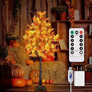 4FT LED Fall Tree with Lights, LED Lighted Maple Tree with Timer, LED Maple Tree with Lights for Fall&Thanksgiving Decor, Prelit Artificial Maple Tree for Outdoor&Indoor Decor. Burnt Orange Bedroom, Tree With Lights, Orange Bedroom, Fall Tree, Bedroom Orange, Fall Thanksgiving Decor, Artificial Trees, Maple Tree, Lights Led