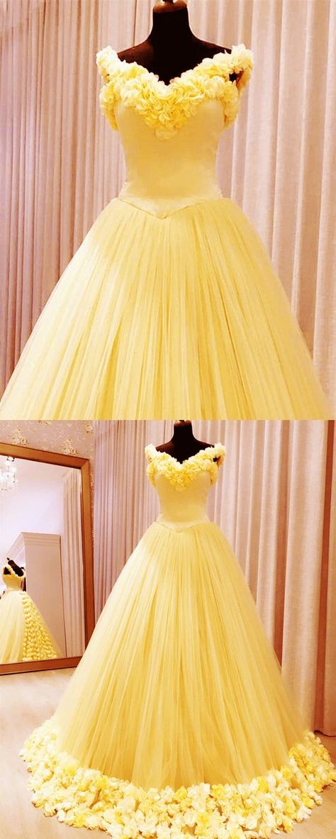 Belle Quinceanera Dress, Quinceanera Dresses Yellow, Yellow Quinceanera Dresses, Yellow Quinceanera, Sweet 16 Ball Gown, Sweet 16 Ball, Dresses Sweet 16, Baby Pink Wedding, Long Party Gowns