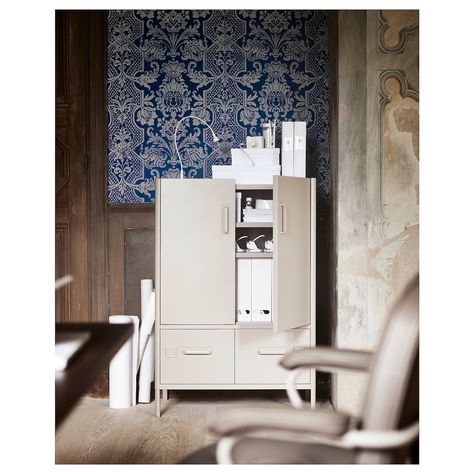 IDÅSEN Cabinet with doors and drawers, beige, 31 1/2x18 1/2x46 7/8" - IKEA Ikea Idasen, Girls Desks, Light Grey Couch, Rustic Renovations, Ikea Inspo, White Kitchen Cupboards, Armoire Pax, Ikea Office, Modern Japandi