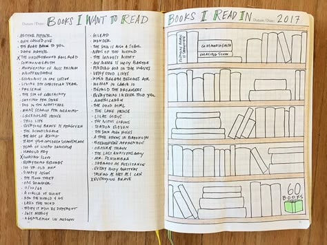 bullet journal books- TBR and R lists... for reading notebooks... make it visual! Book Tbr Journal, Tbr Bullet Journal, Tbr List Bullet Journal, Tbr Journal Page, Reading Journal Tbr, Tbr Journal, Reading Journal Bookshelf, Bullet Journal Bookshelf, Journal Sample