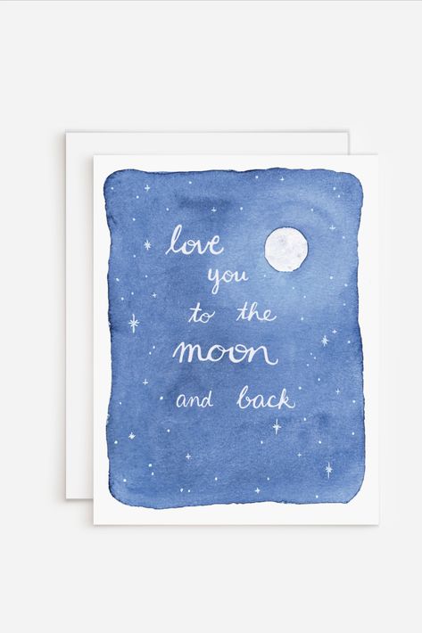 Valentines Day Cards Handmade, Watercolor Love, Valentines Watercolor, Blue Valentine, Watercolor Card, Blue Envelopes, Watercolor Projects, Hand Of Cards, To The Moon And Back