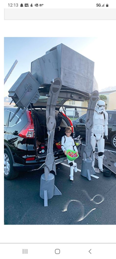 Starwars Halloween Decor, Star Wars Halloween Trunk Or Treat, Darth Vader Trunk Or Treat, Diy Star Wars Trunk Or Treat, Mandalorian Trunk Or Treat Ideas, Star Wars Halloween Decorations Outdoor, Star Wars Truck Or Treat, Star Wars Themed Trunk Or Treat, Trunk Or Treat Ideas Star Wars