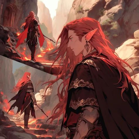 Red Hair Elf, Seelie Court, Mtg Proxies, Male Elf, Walpapers Cute, Elf Characters, Elves Fantasy, Elf Art, Really Cool Drawings