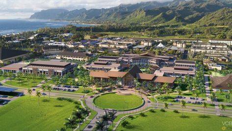 Five new buildings at the center of BYU–Hawaii’s campus will include a new welcome center, courtyard, offices and auditorium Byu Hawaii Campus, Center Courtyard, Byu Hawaii, Hawaii Temple, Building Rendering, Welcome Center, Polynesian Cultural Center, Hawaiian Culture, Church Of Jesus Christ