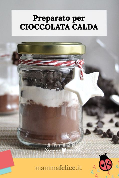 Barattolo con ingredienti per la cioccolata e decoro con una stella. Christmas Cooking, Jar Gifts, Secret Santa, Xmas Gifts, Inspirational Gifts, Christmas Cookies, Christmas Time, Christmas Diy, Christmas Holidays