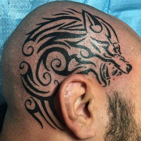 Nordic Head Tattoo, Viking Head Tattoos For Men, Viking Head Tattoo, Head Tattoos For Men, Head Tattoo Men, Undercut Tattoos, Sparta Tattoo, Symbol Tattoos With Meaning, Viking Warrior Tattoos