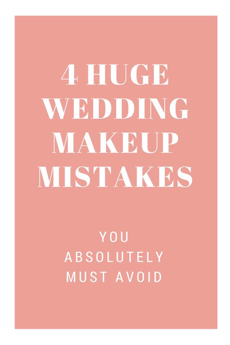 4 HUGE Wedding Makeup Mistakes You Need To Avoid. Bridal Beauty Mistakes. Makeup Myths. Here are 4 major wedding makeup myths that could  ruin your wedding photos.  Don't let these become your bridal makeup mistakes!  Use these tricks to make your wedding day the most gorgeous day of your life! How To Apply Wedding Makeup, Wedding Makeup Product List, Makeup Myths, Huge Wedding, Soft Wedding Makeup, Diy Wedding Makeup, Makeup Prep, Beauty Mistakes, Makeup Fails