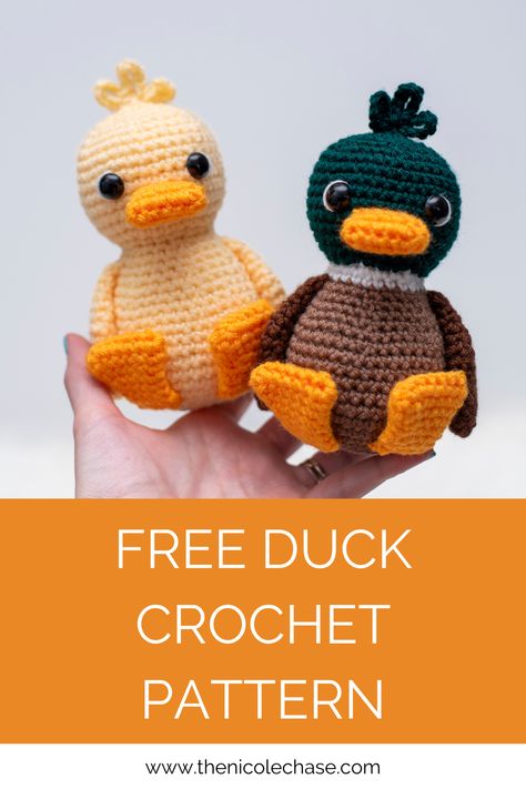 Ducky Crochet Pattern Free, Crochet Patterns Duck Free, Amigurumi Duck Free Pattern Crochet Projects, Free Crochet Duck Pattern Amigurumi, Crochet Duck Amigurumi Free Pattern, Duck Free Crochet Pattern, Crochet Mallard Duck Pattern Free, Mallard Duck Crochet Pattern Free, Free Crochet Duck Pattern