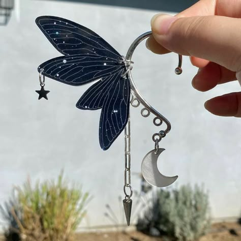 Ear Cuff Aesthetic, Ear Wraps, Midnight Sky, Magical Jewelry, Wing Earrings, Fancy Jewelry, Ear Cuffs, Fantasy Jewelry, Don't Be Afraid