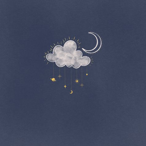 Star Cartoon Aesthetic, Moon Doodles Aesthetic, Moon Aesthetic Illustration, Cute Moon Illustration, Moon And Stars Wallpaper Aesthetic Blue, Moon And Clouds Illustration, Blue Moon And Stars Aesthetic, Dental Cake, Cloud And Moon