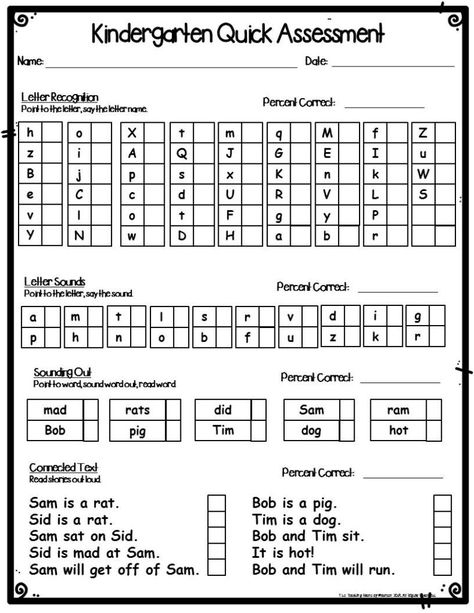 First Grade Letter Practice, Reading Assessment First Grade, Kindergarten Evaluation Sheet, Kindergarten Assessment Forms Free, Assessments For Kindergarten, Kindergarten Readiness Assessment Free Printable, Kindergarten Testing Assessment, How To Teach Kindergarteners To Read, Phonics Assessment Kindergarten