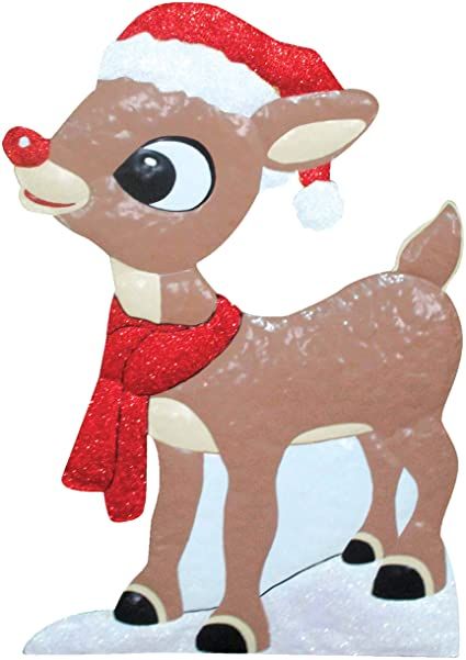 Product Works 24-Inch Holiday Décor Rudolph Metal Christmas Decoration, Red Nose Reindeer Outdoor Christmas Reindeer, Reindeer Photo, Rudolph Red Nosed Reindeer, Santa Cap, Christmas Yard Art, Rudolph The Red Nosed Reindeer, Christmas Game, Metal Christmas, Christmas Yard