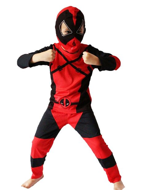 Deadpool Costume Halloween, Kids Deadpool Costume, Deadpool Halloween Costume, Deadpool Party, Deadpool Character, Halloween Costume For Kids, Kids Role Play, Deadpool Costume, Dead Pool