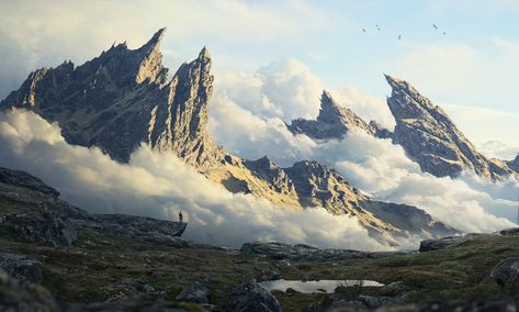 What Do Your Eyes See on Behance Landscape Concept, Adventure Game, Game Concept Art, Fantasy Setting, Fantasy Places, Matte Painting, Natural Scenery, Cool Landscapes, Landscape Pictures