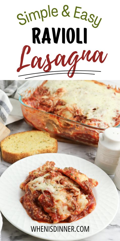 Ravioli Lasagna Taste Of Home, Easy Ravioli Lasagna Bake, Easy Ravioli Lasagna, Homemade Tomato Pasta Sauce, Cheesy Ravioli, Easy Ravioli, Kitchen Sanctuary, Ravioli Lasagna, Quick Pasta Recipes