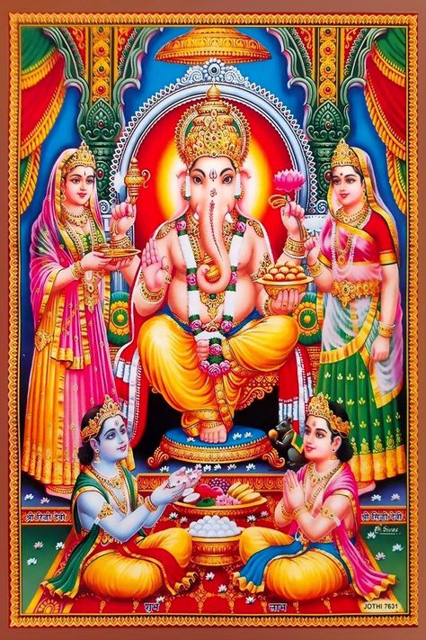 Shree Ganesh Hd Wallpaper, Ganesh Hd Images, Hindu Gods Hd Wallpaper, Ganesh Family, God's Wallpaper, Shiv Family, College Formal, Devi Images, Kali Hindu