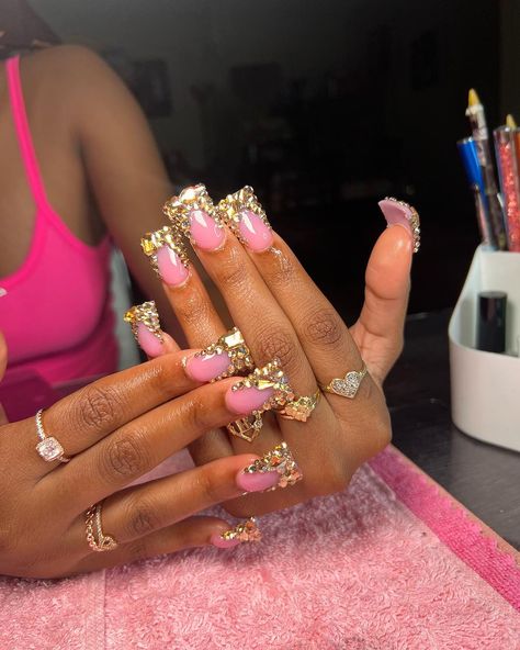 Gold Toe Nails, Quartz Nails, Junk Nails, Acrylic Toe Nails, Hard Nails, Duck Nails, Drip Nails, Colored Acrylic Nails, Nails Design With Rhinestones