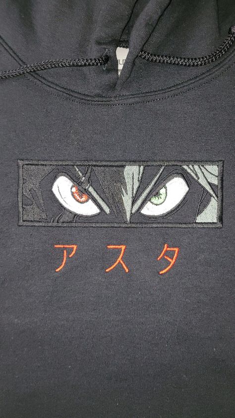 Anime, Clothing, Embroidery Location 📍 Orlando Based Custom Embroidered Designs 🪡 Made To Ship ✉ Black Clover Demon, Demon Asta, Clothing Embroidery, Embroidered Designs, Anime Clothing, Embroidered Hoodie, Black Clover, Embroidered Design, Orlando