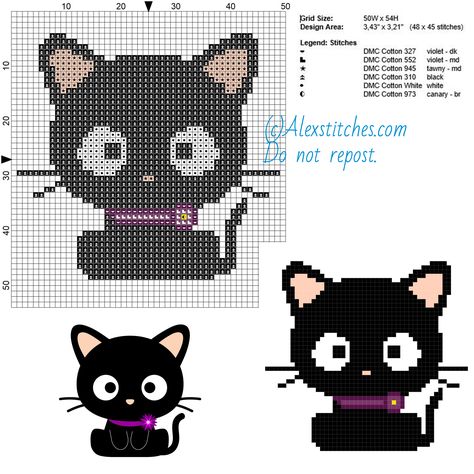 Chococat chart Free Cat Cross Stitch Patterns, Cross Stitch Cat Pattern, Cat Cross Stitch Pattern Free, Cross Stitch Cat, Kawaii Cross Stitch, Cross Stitch Necklace, Cross Stitch Owl, Free Cross Stitch Pattern, Mochila Crochet