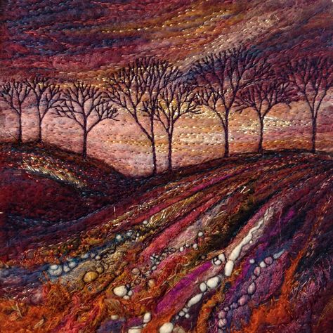 Felted Landscapes, Art Quilting, Landscape Art Quilts, Landscape Quilt, Felt Pictures, Creative Textiles, Diy Event, Landscape Quilts, Free Motion Embroidery