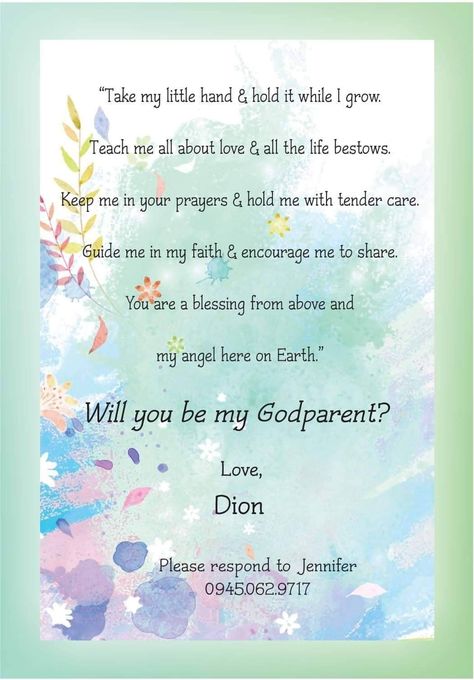 Asking friends to be a Godparents Tender Care, Diy Invitation, God Parents, Diy Invitations, Hold Me, A Blessing, A Family, Holding Hands, Encouragement