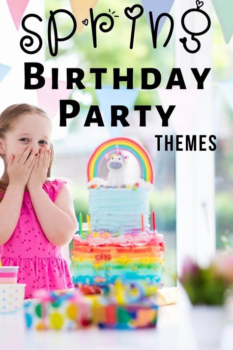 Spring Birthday Party Themes for Kids Kids Spring Party Ideas, Unisex Birthday Party Themes, Spring Theme Birthday Party, Spring Theme Birthday, Spring Birthday Party Ideas, Birthday Party Themes For Kids, Spring Party Games, Party Themes For Kids, Easy Birthday Party Games