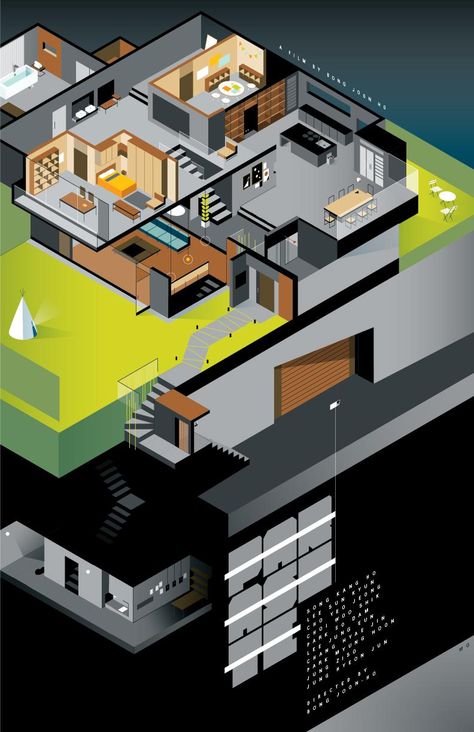 Parasite (2019) [792x1224] by Martin Gee Parasite House, Model House Plan, Desert Homes, Home Building Design, House Floor, Modern House Plans, House Architecture Design, House Flooring, Home Room Design