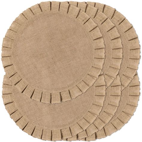 PRICES MAY VARY. Material & Size: 100% natural jute, diameter 15 inches, handcrafted, non-slip and eco-friendly. Package: Set of 6, folded in paper box. Easily laid flat after unboxing. Easy Clean: Washable woven placemats. Spot clean with a damp cloth only. No machine wash. High Quality: Non-fading. The unique way of weaving makes placemats durable and reversible. Also heat resistant it is. Protect your table from scratchs and stains. Delicate Rustic Decoration: The stylish design gives a farmh Thanksgiving Plate Settings, Farmhouse Thanksgiving Table, Everyday Table Decor, Modern Thanksgiving Table, Farm Table Decor, Burlap Placemats, Decor For Thanksgiving, Natural Farmhouse, Wood Placemats