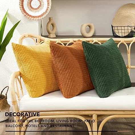 Living Room Design Green, Mustard Cushions, Yellow Couch, Green Cushion Covers, Yellow Sofa, Green Couch, Yellow Throw Pillows, Orange Cushions, Blue Couches