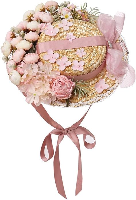 Amazon.com: Girls Women Tea Party Sun Hat Lace Ribbons Straw Hats Small Hat (H) : Clothing, Shoes & Jewelry Women Tea Party, Fairy Outfit, Tea Party Hats, Straw Hats, Lace Ribbon, Party Shoes, Ladies Party, Sun Hat, Straw Hat