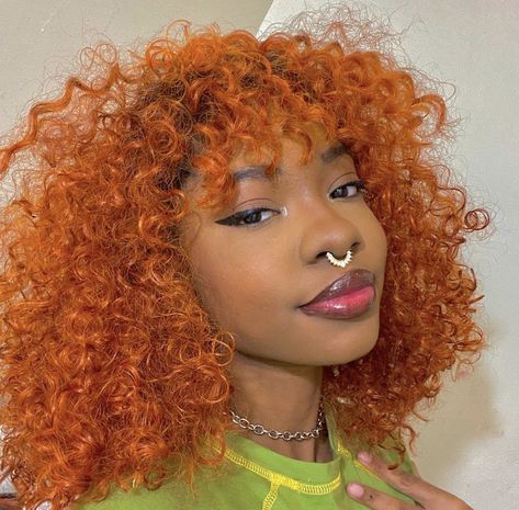 Curly Hair Orange, Curly Orange Hair, Orange Curly Hair, Howleen Wolf, Dyed Curly Hair, Ginger Hair Color, Big Box Braids Hairstyles, Dyed Natural Hair, Dyed Hair Inspiration