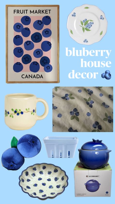 room decor, blueberry theme, decorations Blueberry Decorations, Blueberry Decor, Canada Decor, Kitchen Decor Themes, Interior Bedroom, Bedroom Aesthetic, Room Aesthetic, Blueberries, My Dream Home