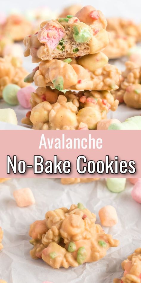 A simple no-bake cookie with peanut butter, marshmallows and Rice Krispies. No Bake Treats Easy, Candy Shack, Yule 2024, Avalanche Cookies, Cornhole Scoreboard, Cookies With Peanut Butter, Candy Homemade, Quick Cookies, Peanut Butter Marshmallow