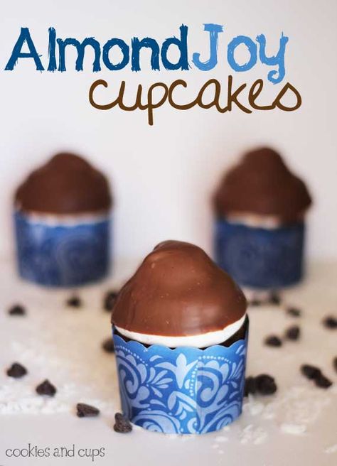 Almond Joy cupcakes Almond Joy Cupcakes, Cookies And Cups, Fun Cupcake Recipes, Almond Joy, Chocolate Cake Mixes, Cupcake Cake, Yummy Cupcakes, Fun Cupcakes, Yummy Sweets