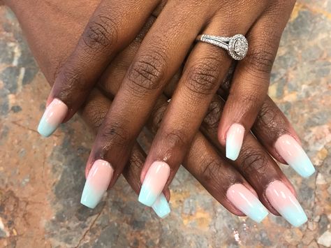 Dip Powder Nails Ideas Ombre, Nail Dipping Powder Designs Ombre, Coffin Dip Powder Nails, Vacation Dip Nails, Dip Ombre Nails Short, Beach Ombre Nails, Powder Ombre Nails, Color Ombre Nails, Dip Ombre Nails