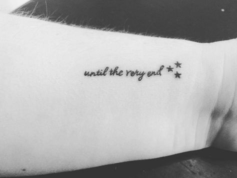 Until The Very End Tattoo, End Tattoo, Hp Tattoo, Until The Very End, Tattoo Idea, Adult Coloring, Tattoo Quotes, Tattoos, Color