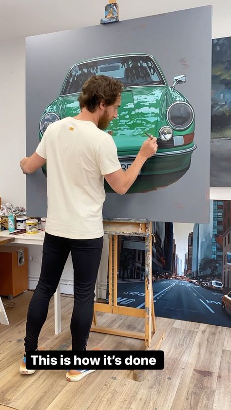 Car Painting Canvas, Happiness Challenge, April 20, Painting Art Projects, Car Painting, Painting Canvas, Daily Art, Painting Art, Art Projects