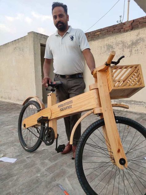 Wooden Bicycle, Wood Bike, Adirondack Chair Plans, Wooden Bike, Bicycle Pedal, Carpentry Skills, Custom Bicycle, Bicycle Design, Cool Inventions