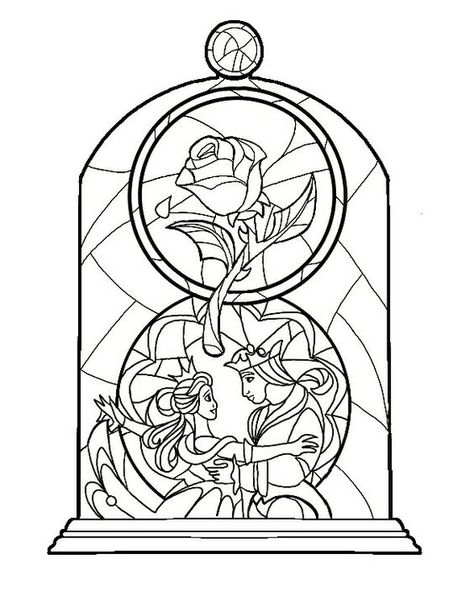 Coloring page Mandala Disney, Disney Stained Glass, The Beauty And The Beast, Beauty And The Beast Party, Disney Colors, Disney Beauty And The Beast, Disney Coloring Pages, Disney Tattoos, Coloring Book Art