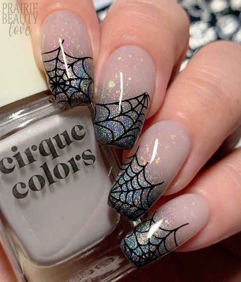 Glitter Spiderweb Nails, Spiderweb Nails, Holiday Nail Polish, Fingernail Designs, Inspired Nails, Art Disney, Glam Nails, Halloween Nail Designs, Halloween Nail