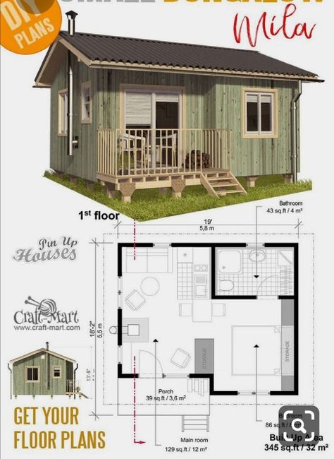 Tiny House Diy, Shed Floor Plans, Tiny House Vacation, Small Cabin Plans, Small Bungalow, Shed Floor, Diy Tiny House, Tiny House Layout, Tiny House Inspiration